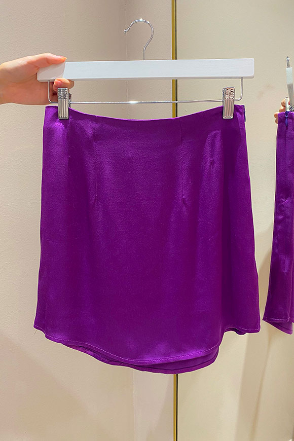 Vicolo - Purple satin pencil skirt