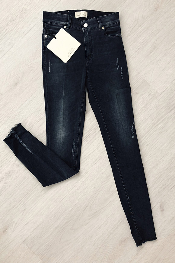 Vicolo - Jeans skinny nero lavato a vita altissima
