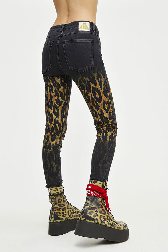 Aniye By - Jeans skinny Jane con dettaglio leopardato