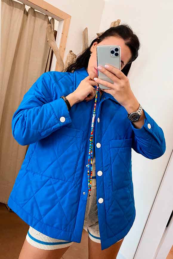 Vicolo - Periwinkle short quilted jacket