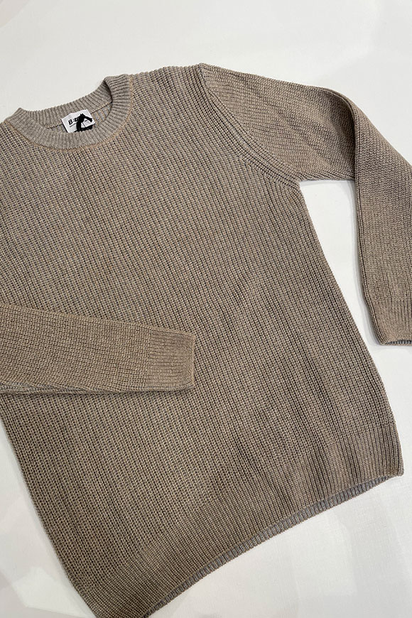 Berna - Two-tone beige and gray sweater