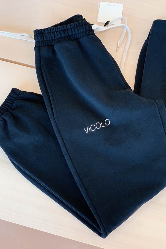 Vicolo - Black tracksuit trousers with logo