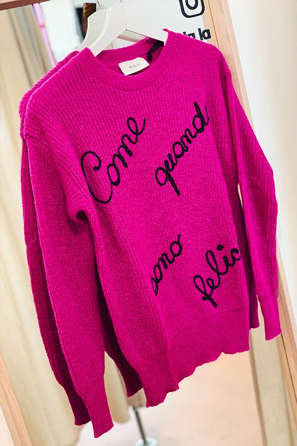 Vicolo - Fuchsia sweater "Like when I'm happy"
