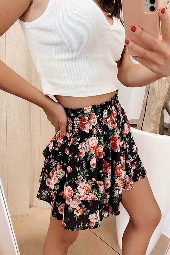 Vicolo - Floral clotted skirt