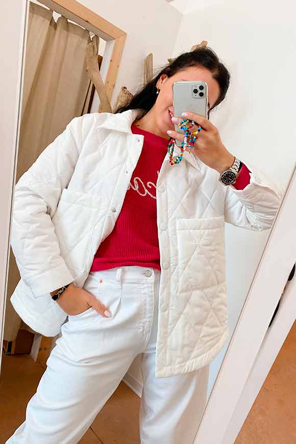 Vicolo - Short white quilted jacket