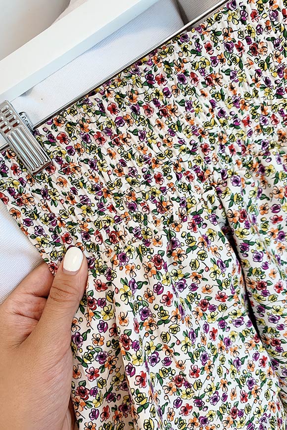 Vicolo - Skirt with flounced white floral flounces