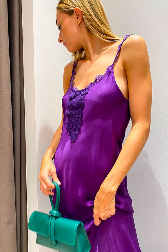 Vicolo Purple Lingerie Dress With Lace Details 