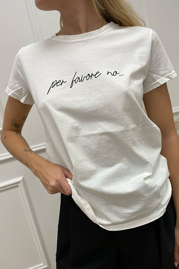 Vicolo - T shirt con scritta nera "per favore no"