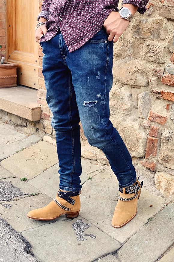 Gianni Lupo - Jeans skinny lavaggio medio