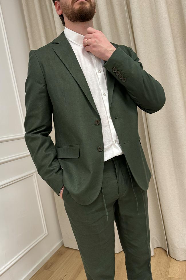 Antony Morato - Giacca Zelda verde scuro misto lino