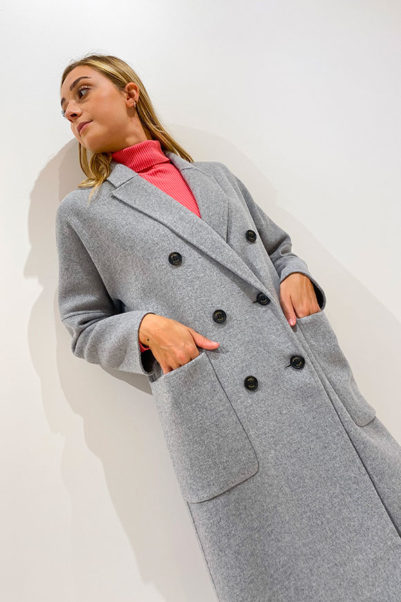 Vicolo - Long double-breasted gray coat