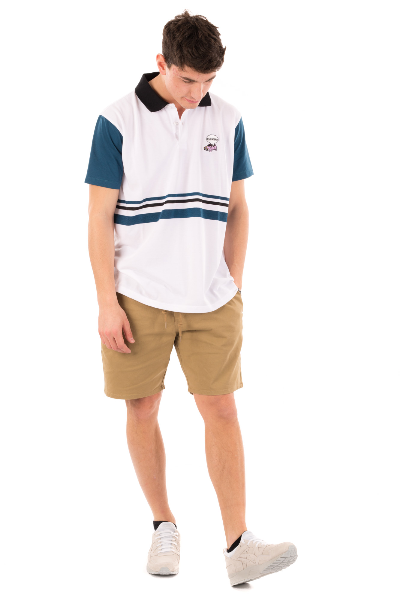 Pas De Mer - Polo t-shirt with contrast sleeves
