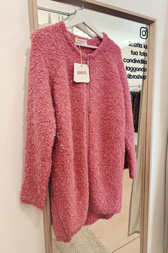 Kontatto - Pink boucle coat with egg