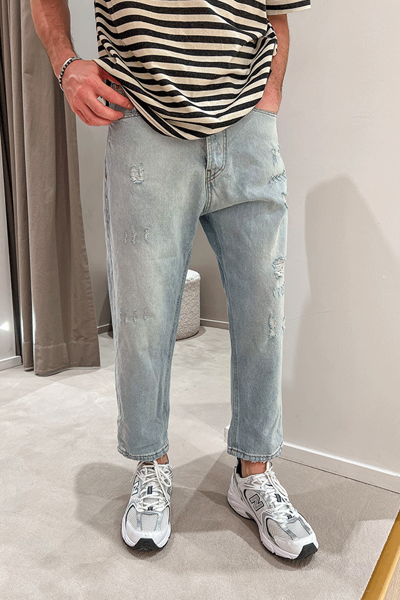 Block Eleven - Jeans lavaggio chiaro cropped