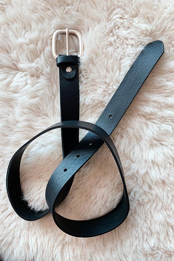 Kontatto - Cintura nera semplice in pelle