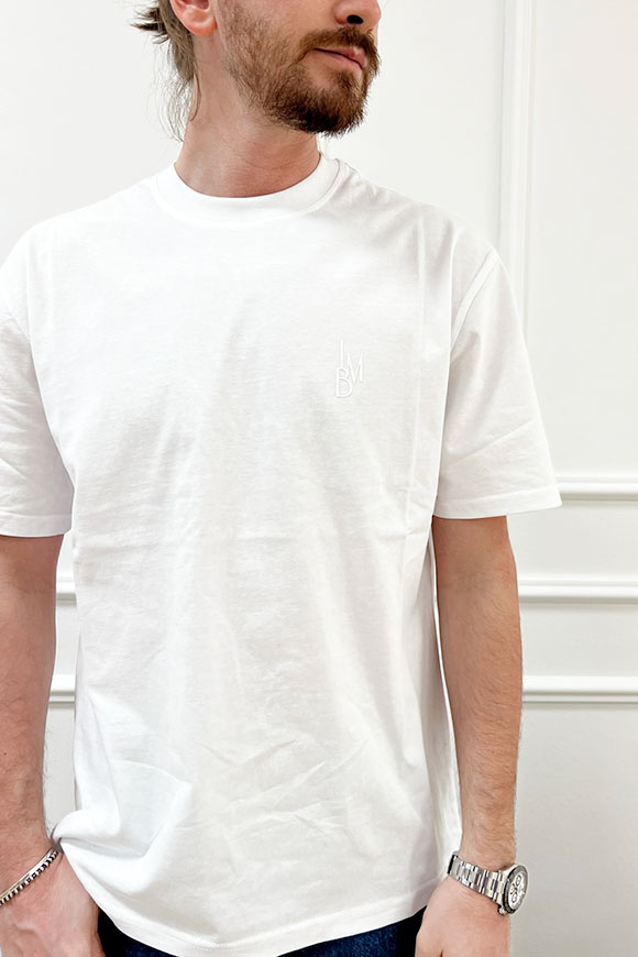 I'm Brian - T shirt bianca oversize con logo in tono gommato