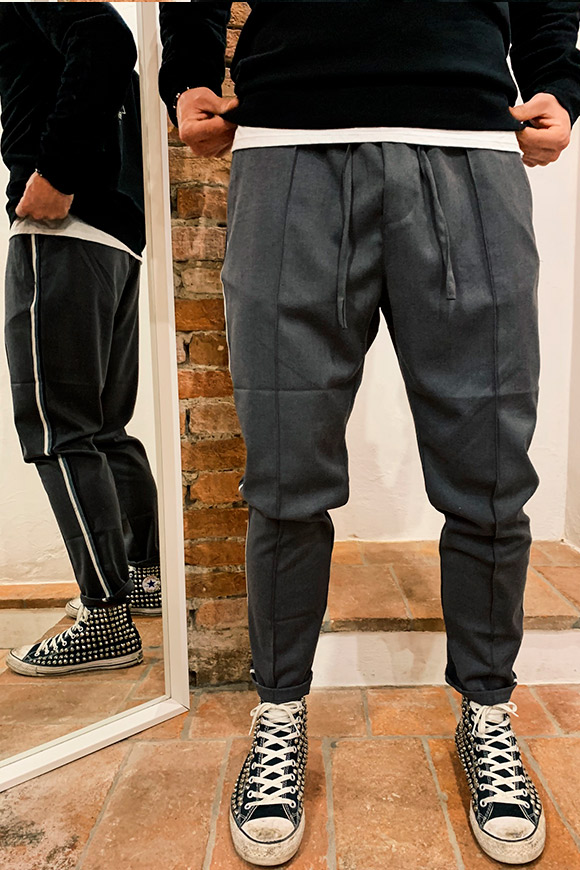 Gianni Lupo - Grey trousers with side bands