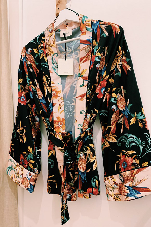 Vicolo - Kimono jacket with parrots