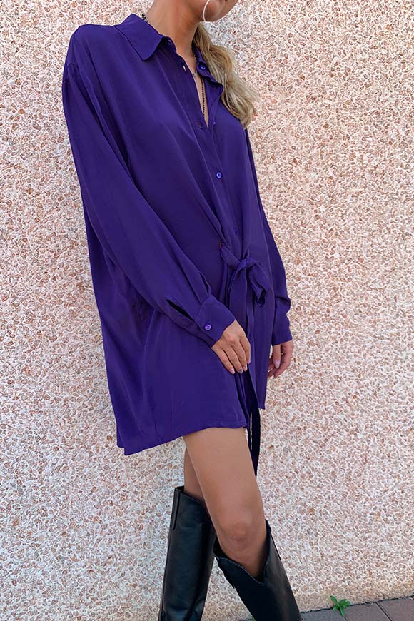 Dixie - Purple oversized shirt dress