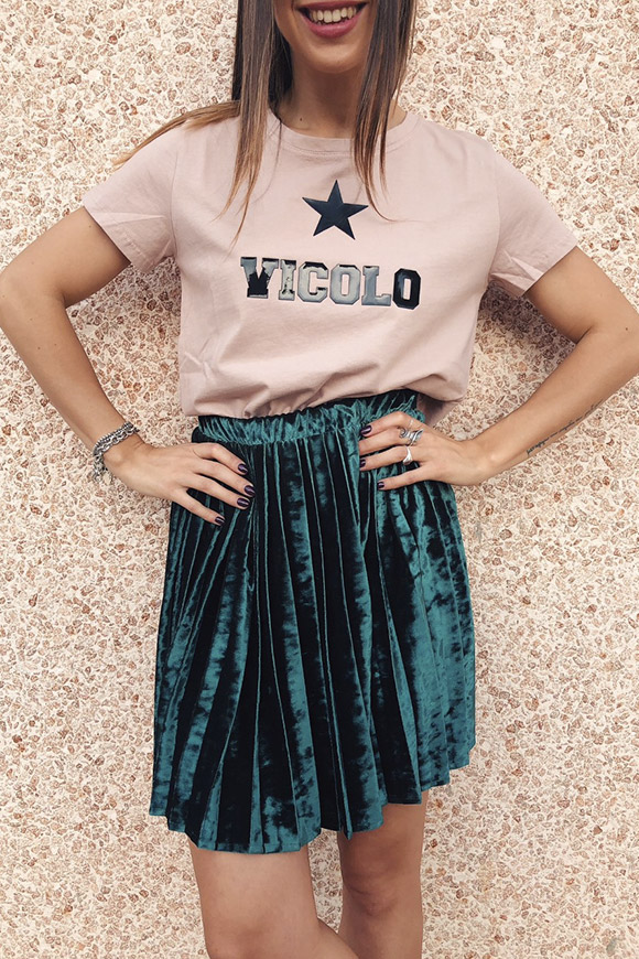 Vicolo - Pink t shirt with logo and star