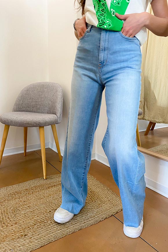 Vicolo Jeans wide leg a palazzo lavaggio chiaro - Calibro Shop