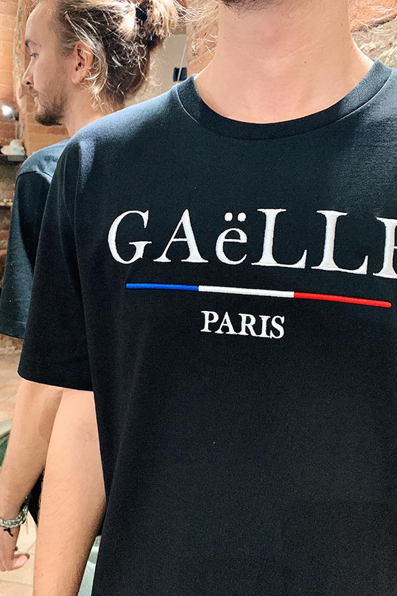 Gaelle - T shirt nera logo ricamato