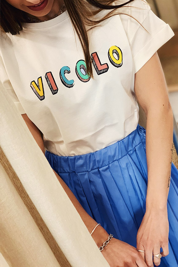 Vicolo - Light blue cotton midi skirt