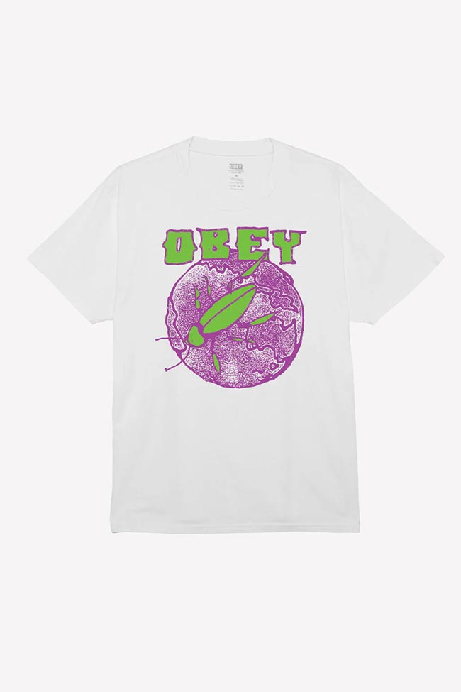 Obey - T shirt bianca vintage stampa "Lay Waste"