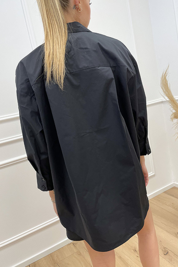 Vicolo - Camicia over nero in cotone