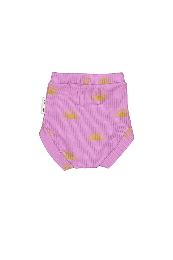 Piupiuchick - Pantaloncino baby viola fantasia sole in cotone