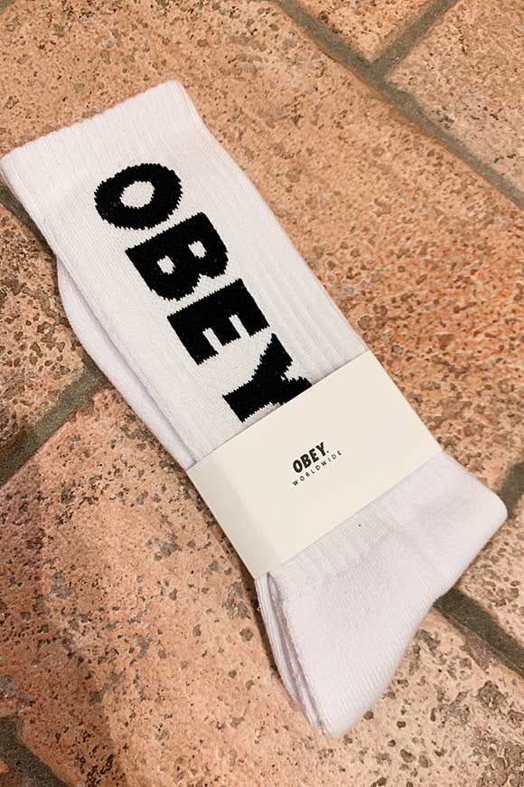 Obey - White cooper socks with logo