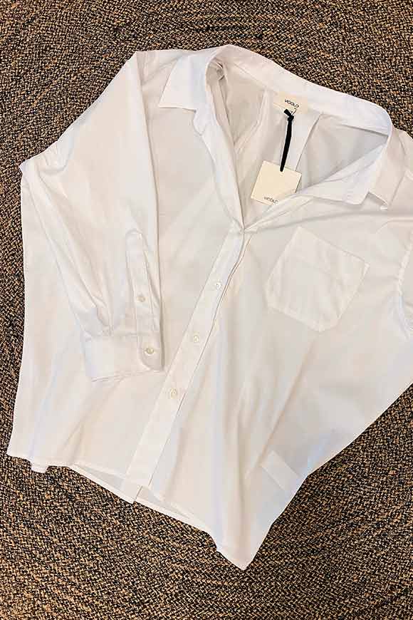 Vicolo - Camicia bianca squadrata spalla scesa