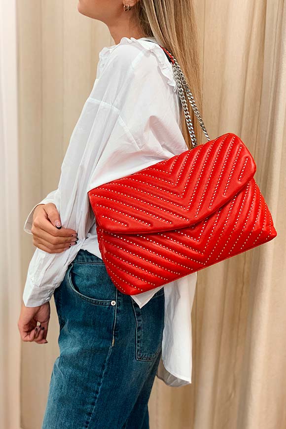 La Carrie - Red Bowling bag with mini studs
