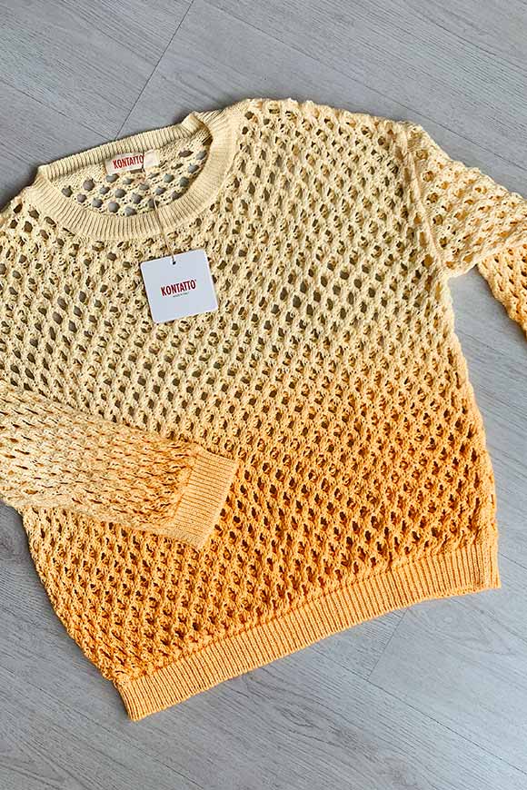 Kontatto - Openwork yellow sweater