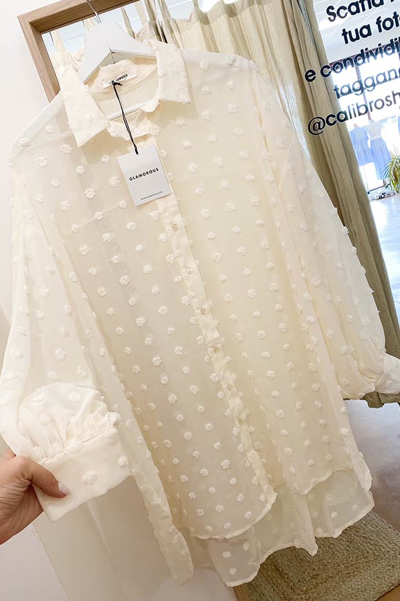 Glamorous - Oversized butter shirt with polka dots