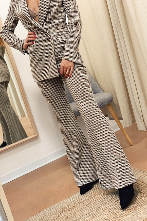 Vicolo - Houndstooth flared trousers