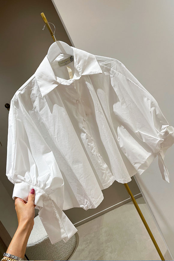 Haveone - Camicia bianca con fiocchi sui polsi