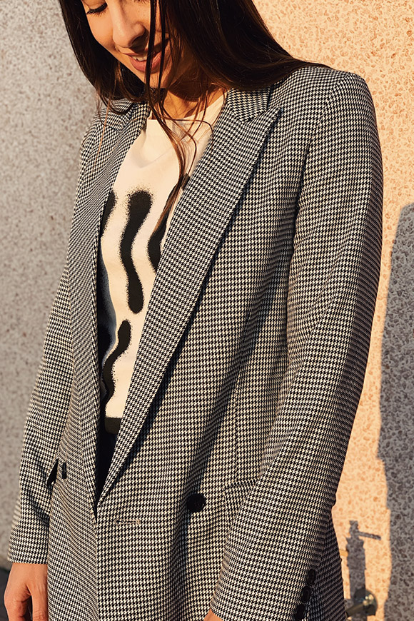 Vicolo - Long houndstooth jacket