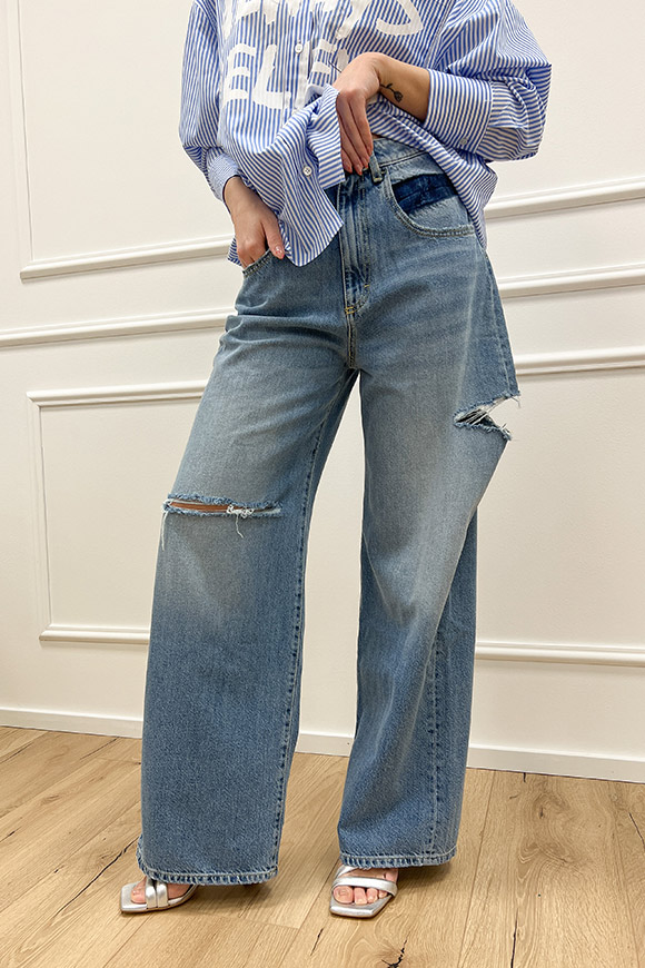 Icon Denim - Jeans "Poppy" rotture su ginocchio e coscia