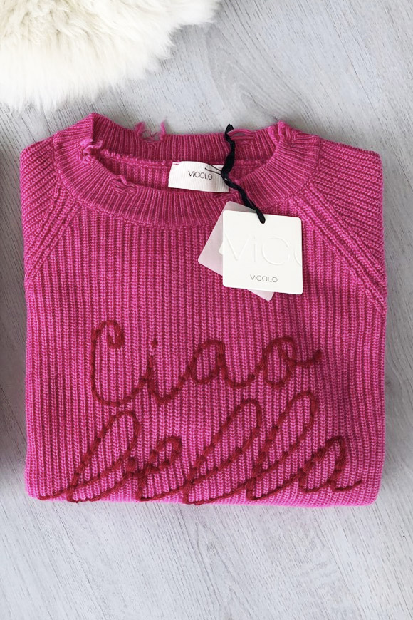 Vicolo - Pink sweater "Hello beautiful"