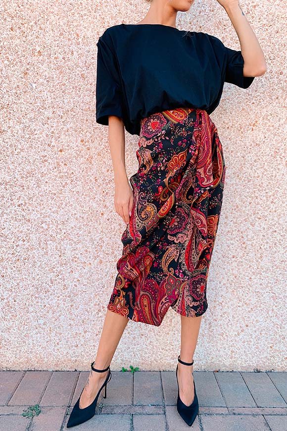 Vicolo - Midi bandana patterned longuette skirt