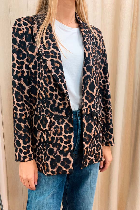 Dixie - Single-breasted leopard jacket