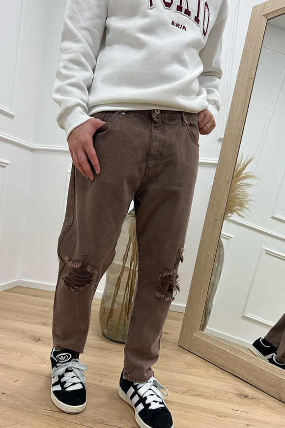 Berna - Jeans con rotture lavaggio fango