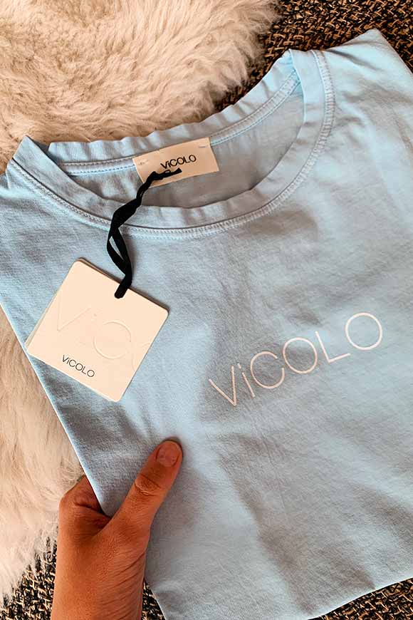 Vicolo - T shirt carta zucchero pastello con logo