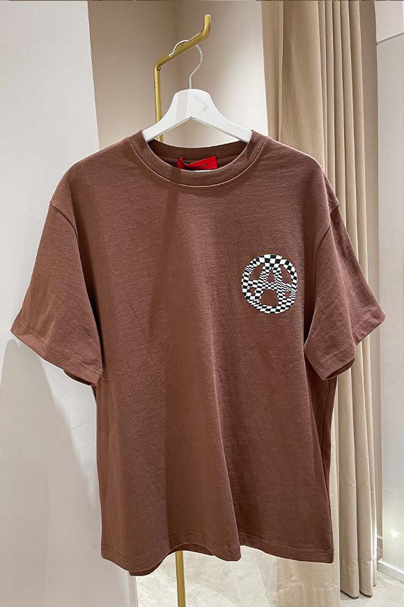 Acupuncture - T shirt marrone con logo Circle A in