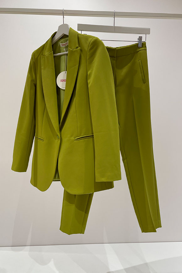 Kontatto - Pistachio trousers in technical fabric