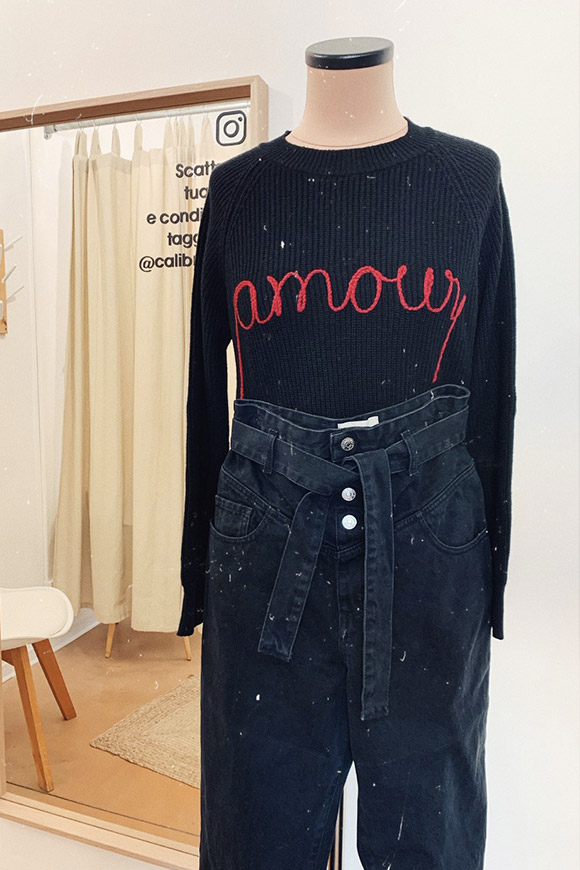 Vicolo - Black "Amour" sweater