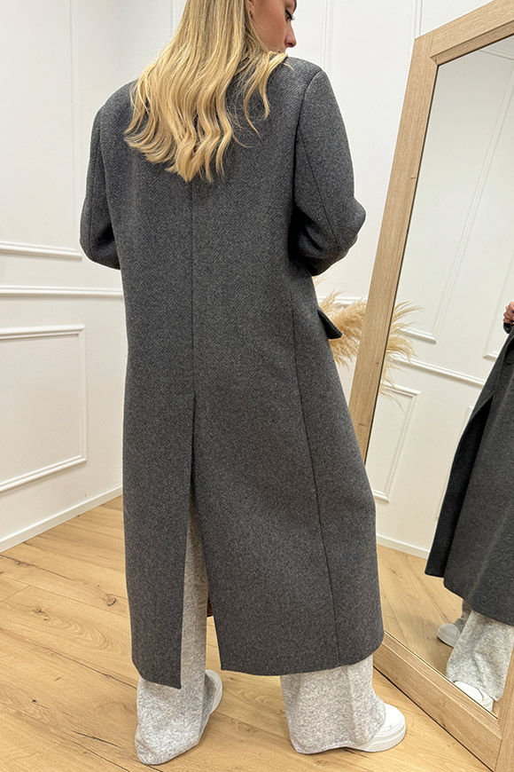 Vicolo - Cappotto lungo grigio in lana