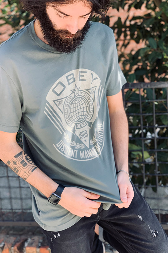 Obey - T shirt verde army