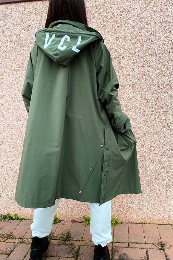 Vicolo - Military green parka with "VCL" logo on the hood
